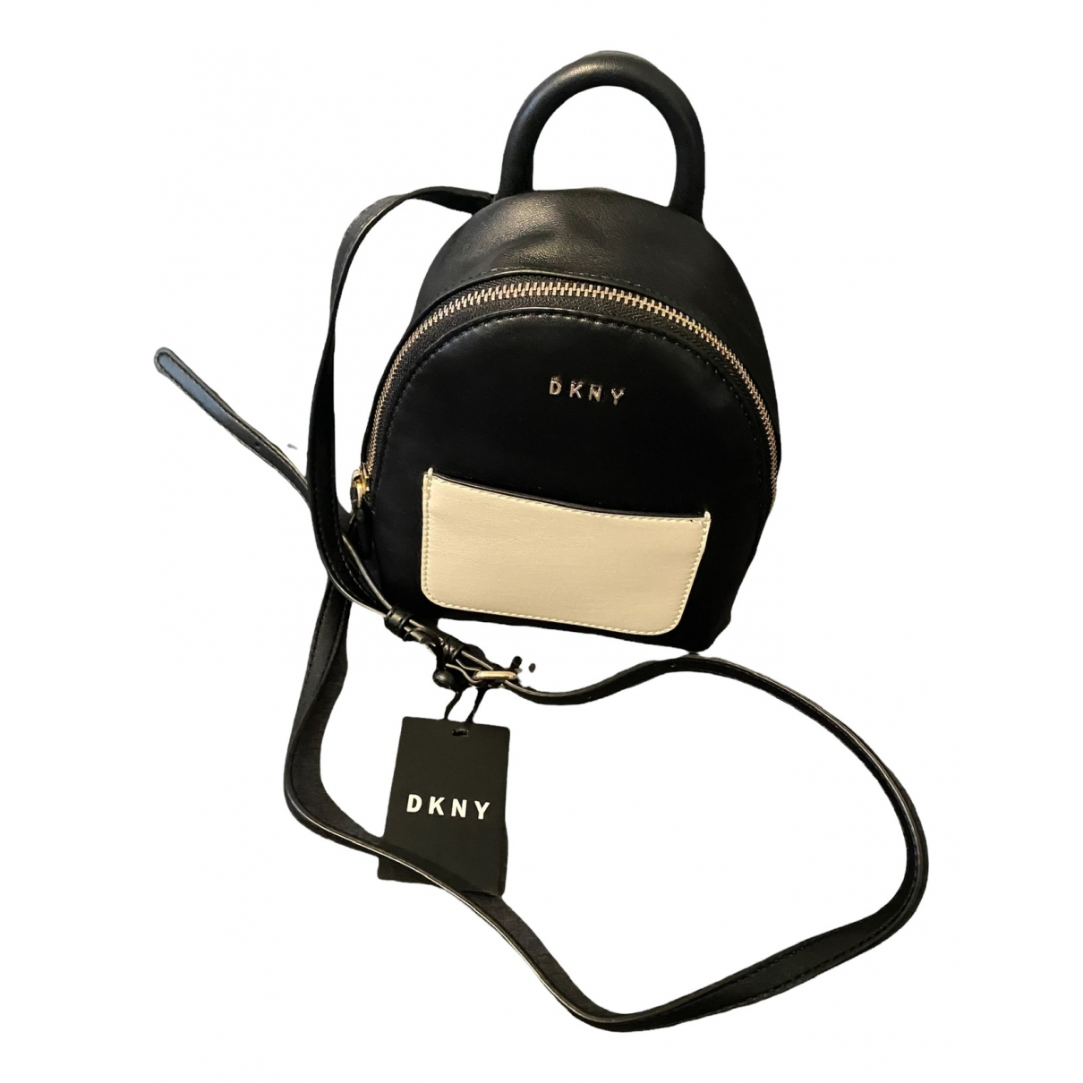 Leather backpack Dkny Black in Leather 